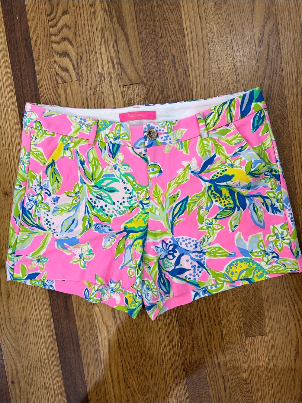 Lilly Pulitzer Neon Pink Tropical Floral Bermuda Shorts